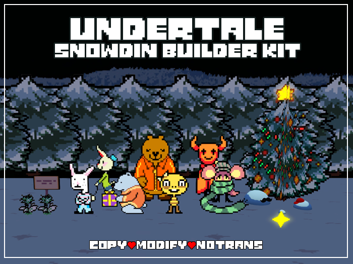 Second Life Marketplace Undertale Snowdin builder kit